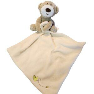 Unmot Bear Lovey Security Blanket Square Cream